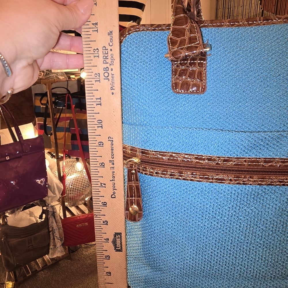 💙 Samantha Brown Stylish Blue and Brown Women's Bag Large - Picture 5 of 14